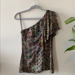 Nanette Lenore one shoulder embellished top